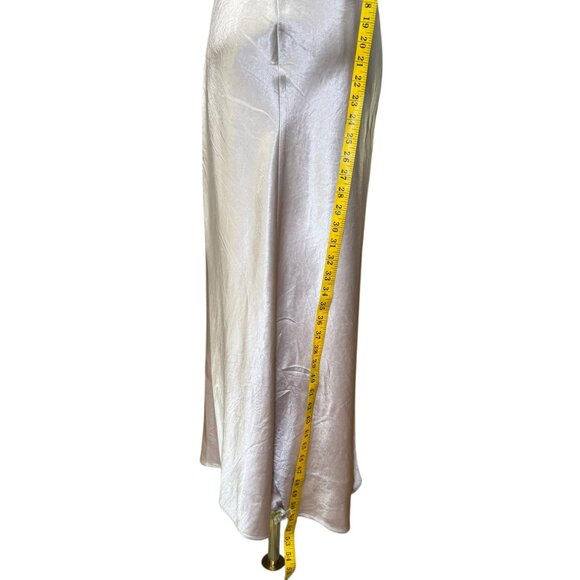 Max Mara Leisure Champagne Crinkled Satin Slip Dress Metallic Pink Size 10 - Picture 6 of 10